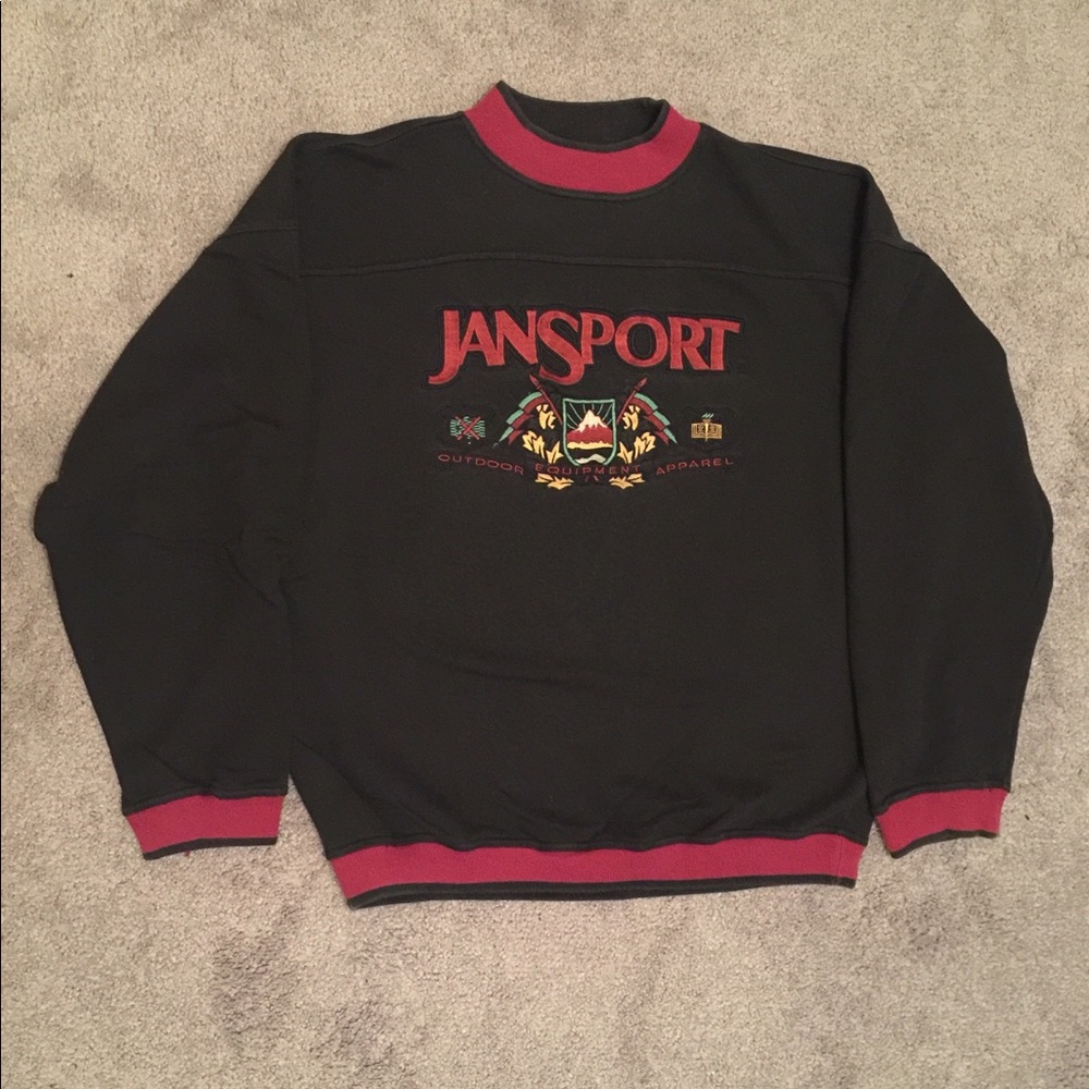 Vintage Jansport Crewneck Sweater Embroidered XL